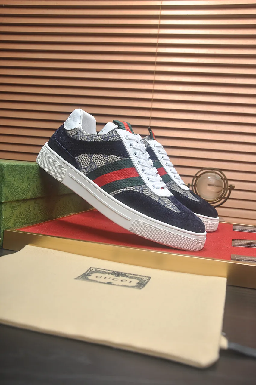 Men's men's shoes💰440💶[GUCCI] official website 1:1 men's sports shoes are now on the market. They are made of original fabric + water-dyed sheepskin lining, plus the official website original 1:1 comfortable outsole. Fashionable and versatile, super comfortable and breathable. Standard shoe size 38/45 (custom-made size 45 is non-refundable)